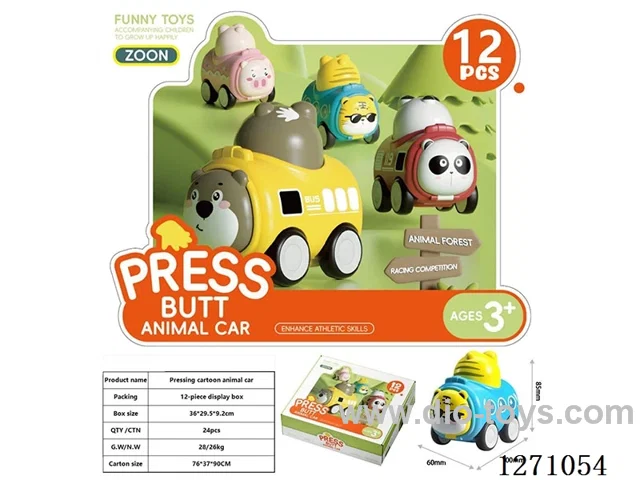 Press Animal Cars - 12pcs