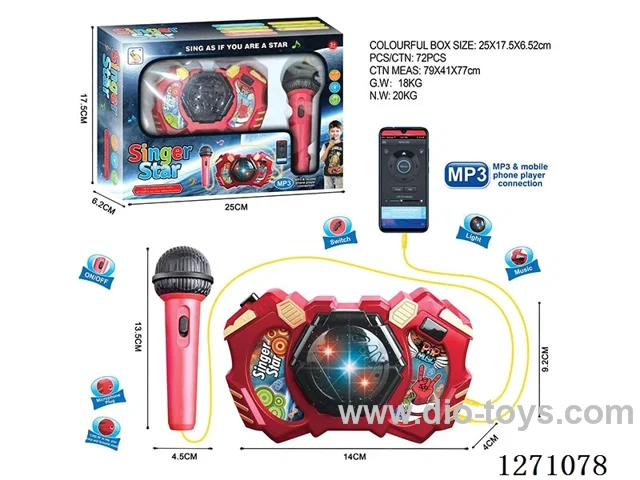 Belt Microphone, Lights, Music, Connects to MP3, Includes Cable