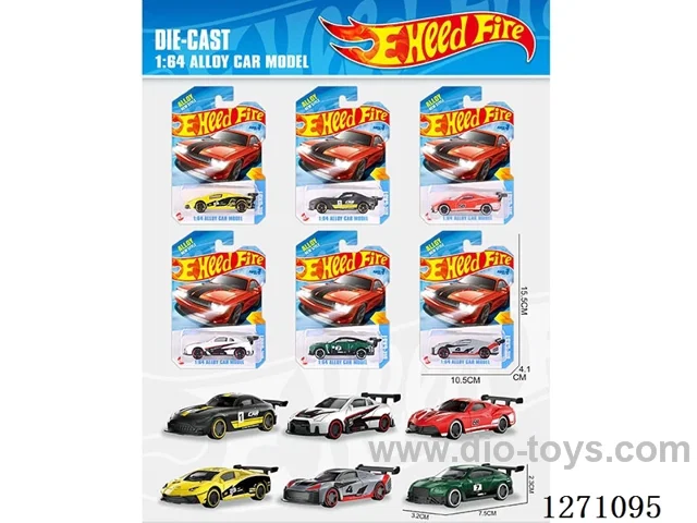 1:64 free wheel Alloy Cars 6 Models Assorted