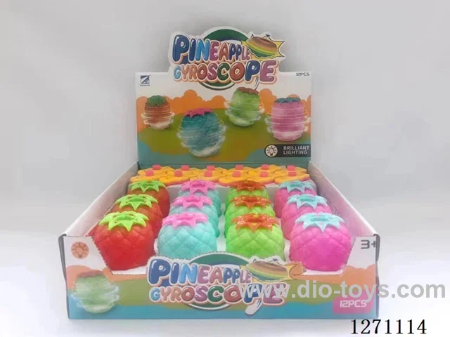 Pineapple Light-up Spinning Top 12pcs
