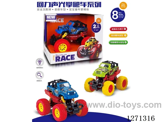 Pull-Back Spring Off-Road Car - Hummer (Battery-Operated)