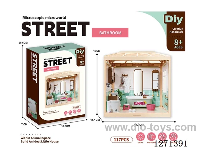 Micro Play House Bathroom Set (Decorative Ceiling with Lights)
