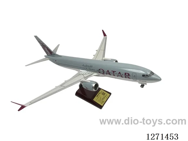 1:85 Scale Qatar Airways 737 MAX 8 Voice-Activated Light-Up Wheeled Scale Model Airplane