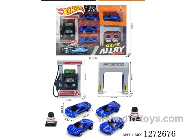 Gas Station Set (4 free wheel alloy cars)
