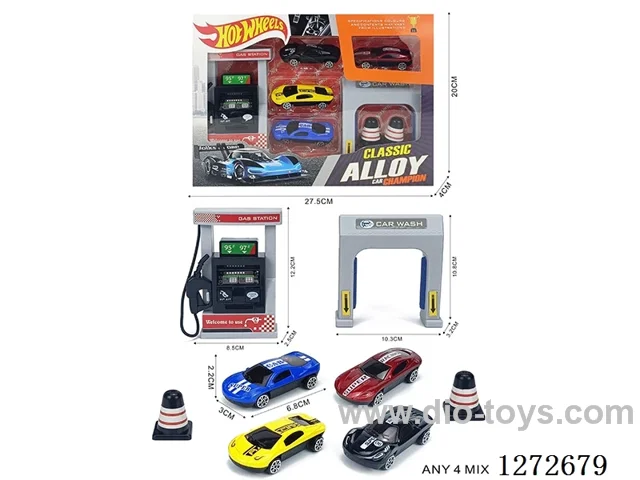 Gas Station Set (4 free wheel alloy cars)