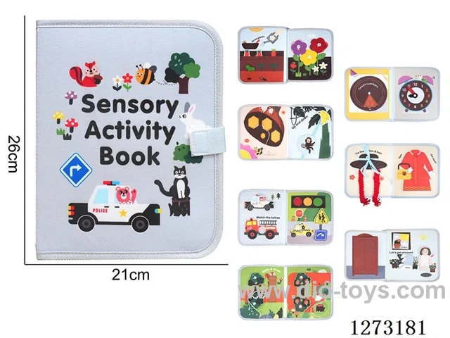 Montessori Early Learning for Kids - Felt Gray Animal 3D Oxford Cloth Book (8 pages)