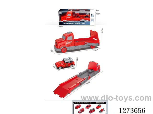 Launch Track Folding Car with 1 Free Wheel AB Fire Truck