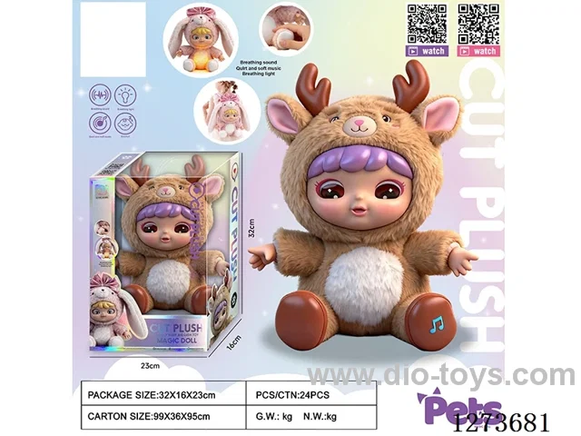 Heartbeat doll + lights + music + 4 IC + storage function for single/double shoulder backpacks