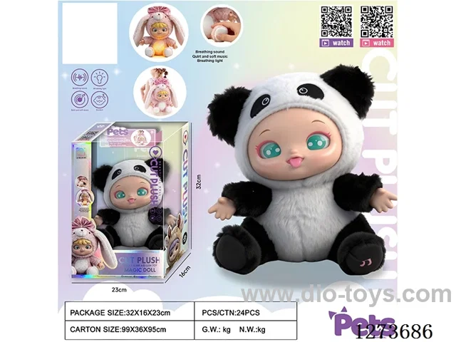 Heartbeat doll + lights + music + 4 IC + storage function for single/double shoulder backpacks