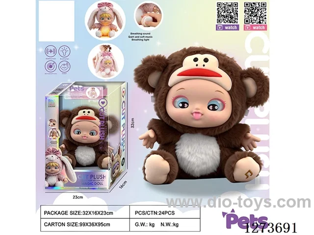 Heartbeat doll + lights + music + 4 IC + storage function for single/double shoulder backpacks