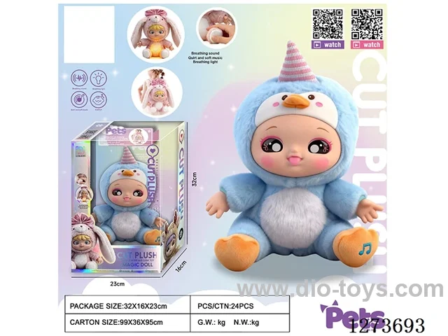 Heartbeat doll + lights + music + 4 IC + storage function for single/double shoulder backpacks