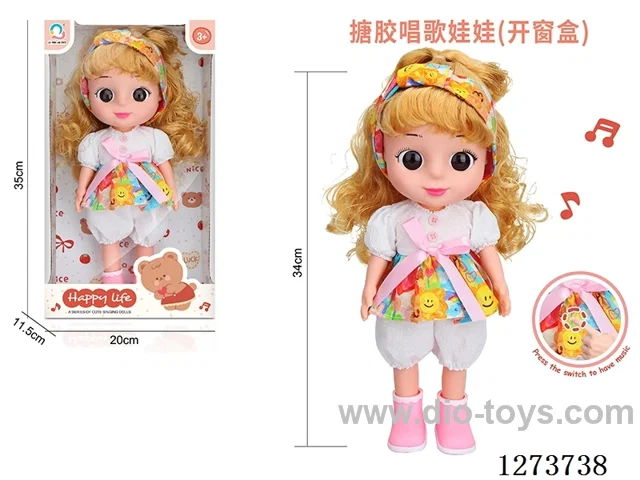 34cm Vinyl Doll with English Songs - 3*AAA Batteries Not Included