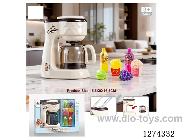 Coffee Maker Set / Lights, Music, Drip Sound / 2 AA batteries not included