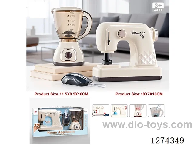 Sewing machine: Lights, simulated motion; Juicer: Rotation / 2AA + 2AA (not included)