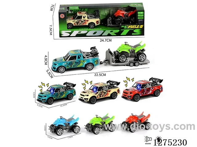 pull back car W L/M + free wheel Motorcyclear included AG13*3