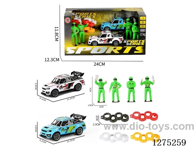 2PCS pull back car + Racer + Tires