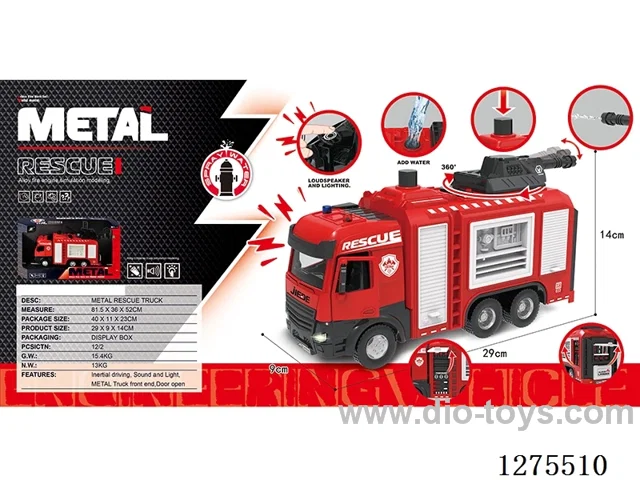 Alloy Inertia Fire Engine with Water Cannon W L/M