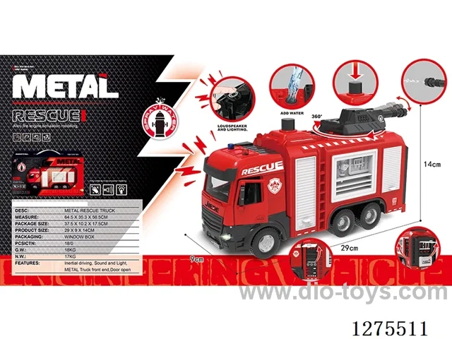 Alloy Inertia Fire Engine with Water Cannon W L/M