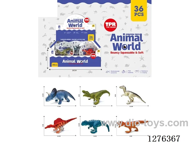 TPR Soft Rubber Dinosaur Series 36PCS