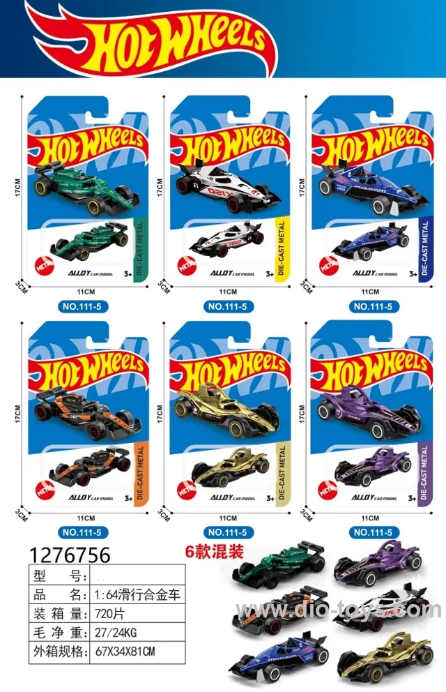 1:64 free wheel alloy car in blister card