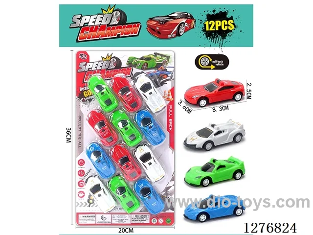 12PCS pull back toys