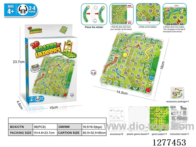 3D 2-in-1 Snakes and Ladders