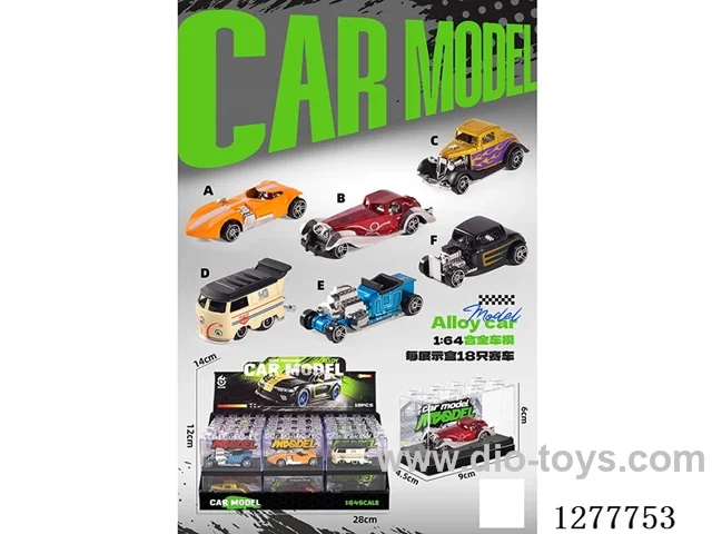 free wheel alloy car 18PCS