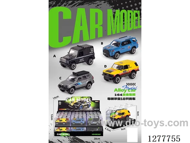 free wheel alloy car 18PCS