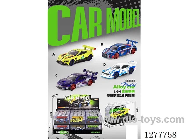 free wheel alloy car 18PCS