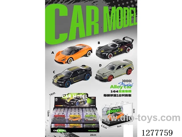 free wheel alloy car 18PCS