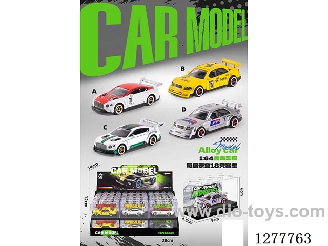 free wheel alloy car 18PCS