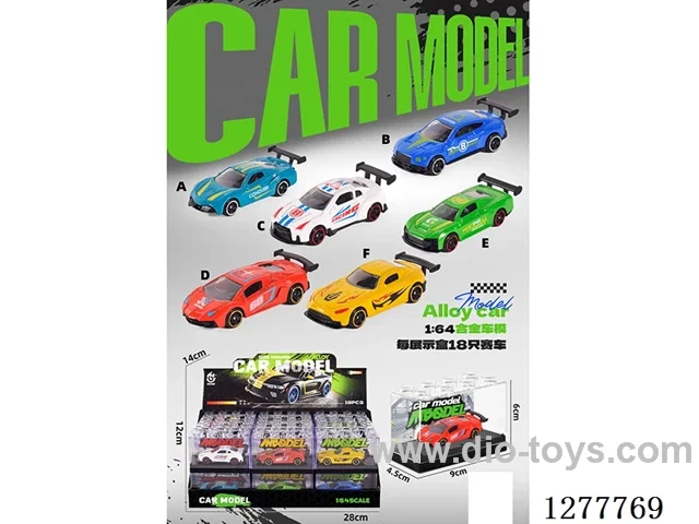 free wheel alloy car 18PCS