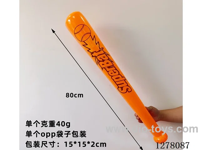 Inflatable Toy - 80cm Orange Baseball Bat