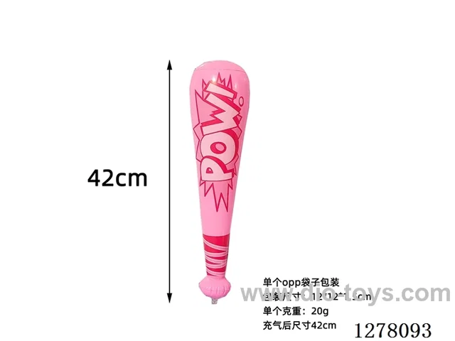 Inflatable Toy - 42cm Small Baseball Bat (Pink)