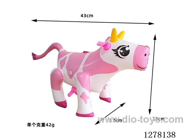 Inflatable Toy - Small Pink Inflatable Cow