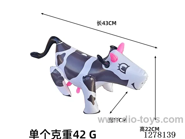 Inflatable Toy - Small Black Inflatable Cow