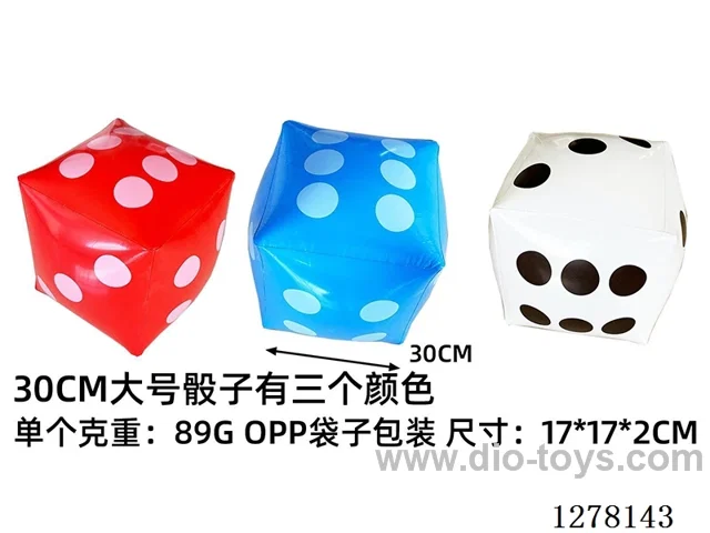 Inflatable Toy - 30cm Inflatable Dice - 3 Colors