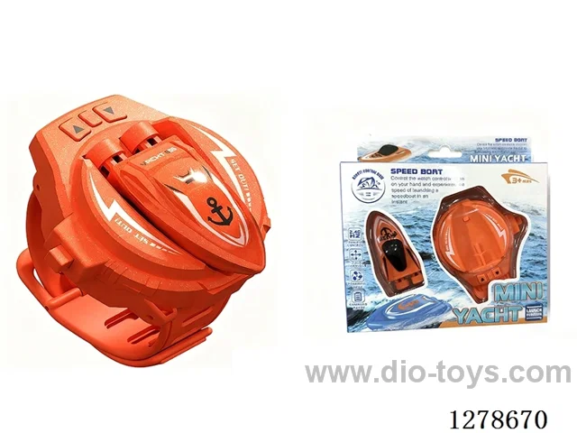 2.4G Mini Watch Remote-Control Boat, Orange (Batteries Included)