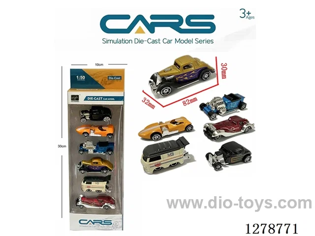 free wheel alloy car 6PCS