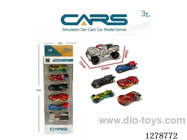 free wheel alloy car 6PCS