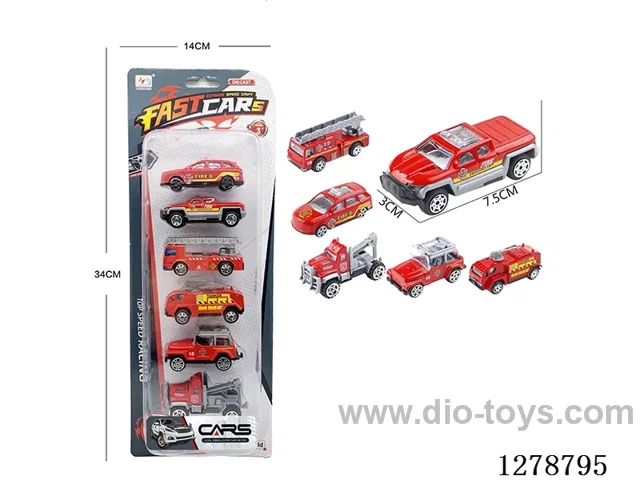 free wheel alloy car 6PCS