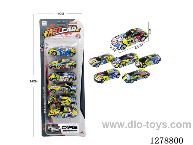 free wheel alloy car 6PCS