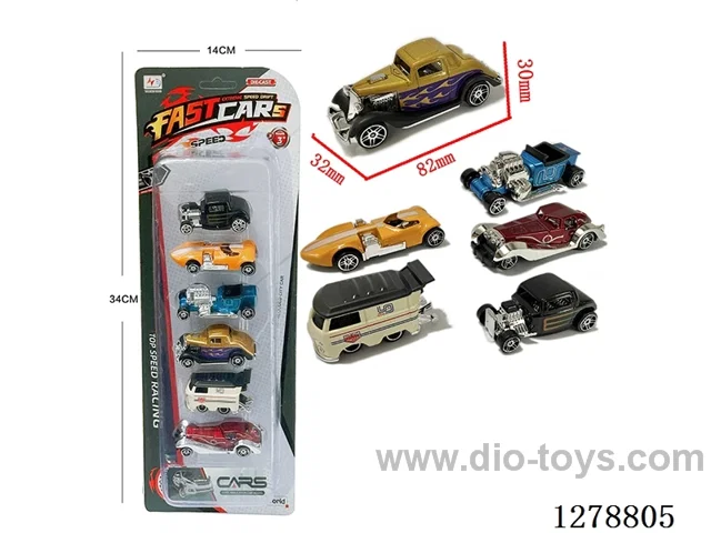 free wheel alloy car 6PCS