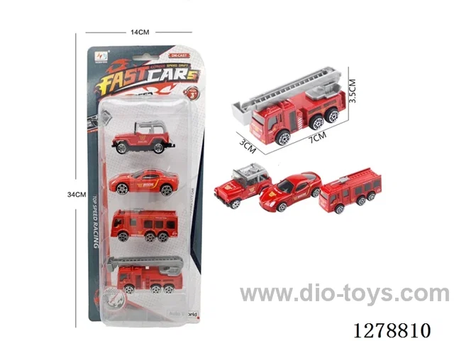 free wheel alloy car 4PCS