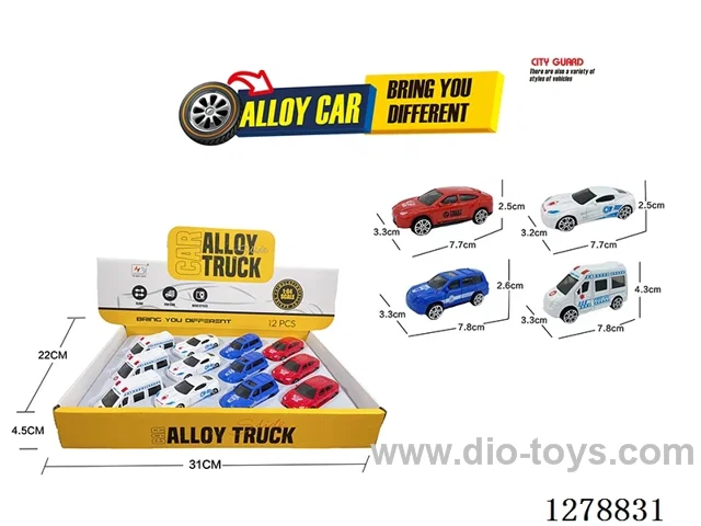free wheel alloy car 12PCS