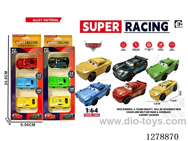 free wheel alloy car 3PCS