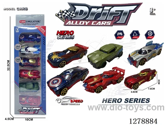 free wheel alloy car 6PCS