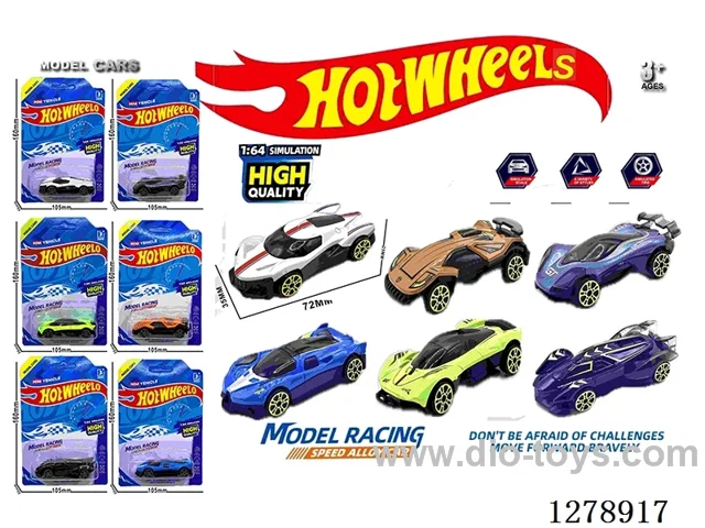 free wheel alloy car 6PCS