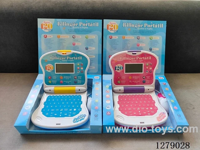 English-Spanish Bilingual Learning Machine Pink/Blue with USB Cable