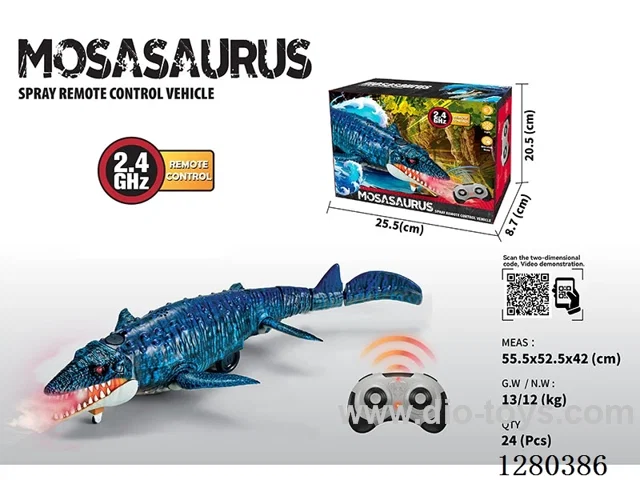2.4G RC Mosasaurus with Spray/Sound Features (Battery Not Included)